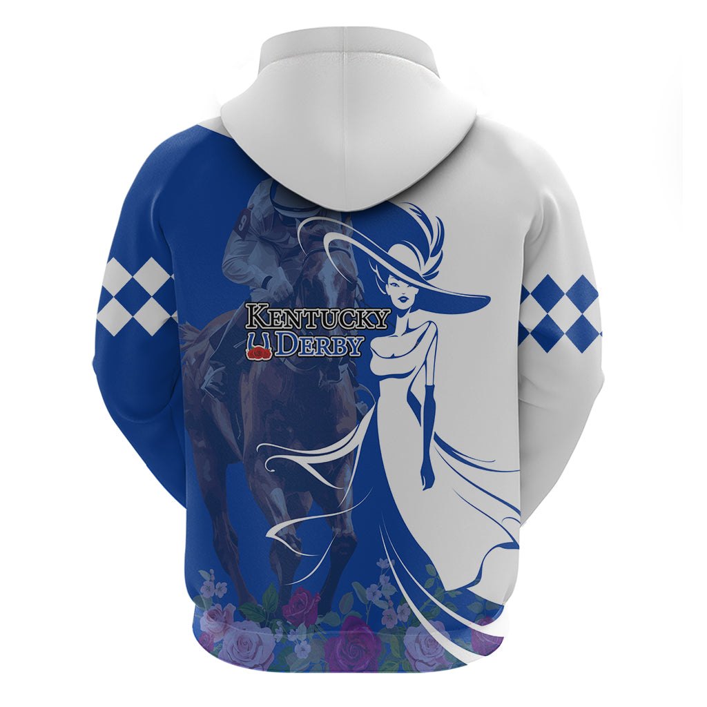 Kentucky Racing Horses Derby Hat Girl Hoodie Blue Color - Wonder Print Shop