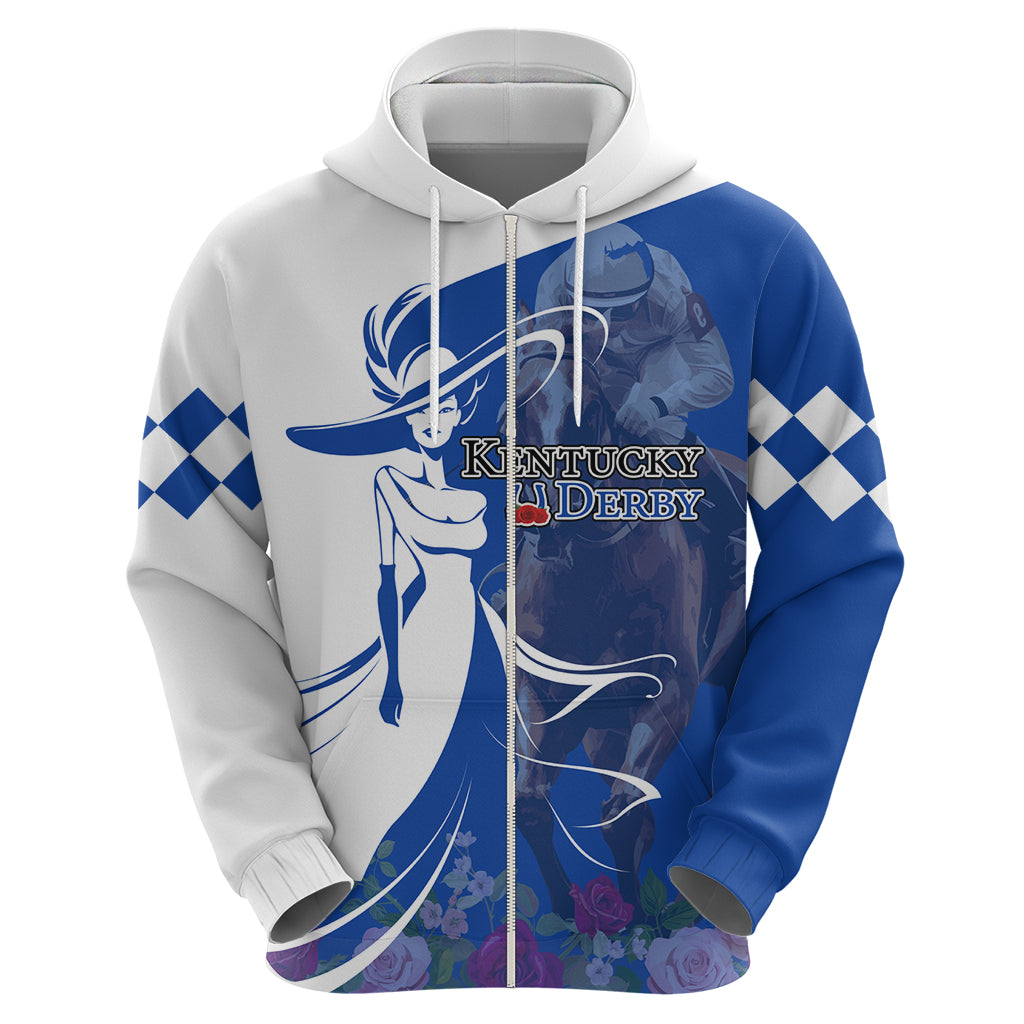 Kentucky Racing Horses Derby Hat Girl Hoodie Blue Color - Wonder Print Shop