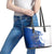 Kentucky Racing Horses Derby Hat Girl Leather Tote Bag Blue Color - Wonder Print Shop
