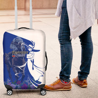 Kentucky Racing Horses Derby Hat Girl Luggage Cover Blue Color - Wonder Print Shop