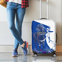 Kentucky Racing Horses Derby Hat Girl Luggage Cover Blue Color - Wonder Print Shop