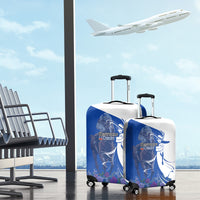 Kentucky Racing Horses Derby Hat Girl Luggage Cover Blue Color - Wonder Print Shop