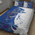 Kentucky Racing Horses Derby Hat Girl Quilt Bed Set Blue Color