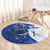 Kentucky Racing Horses Derby Hat Girl Round Carpet Blue Color