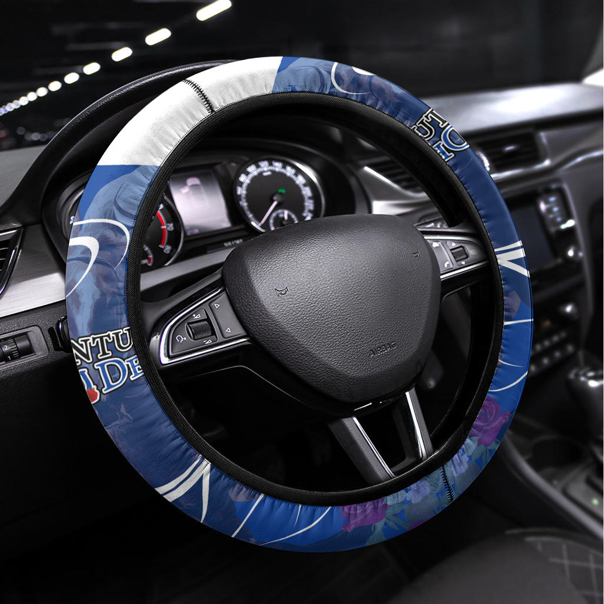 Kentucky Racing Horses Derby Hat Girl Steering Wheel Cover Blue Color - Wonder Print Shop