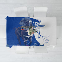 Kentucky Racing Horses Derby Hat Girl Tablecloth Blue Color - Wonder Print Shop