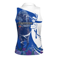 Kentucky Racing Horses Derby Hat Girl Women Sleeveless Polo Shirt Blue Color - Wonder Print Shop