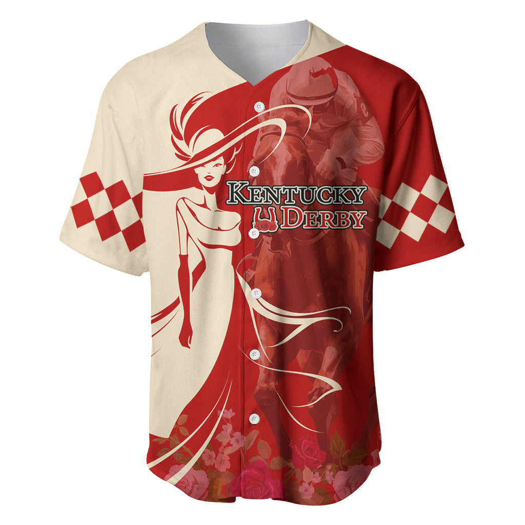 Kentucky Racing Horses Derby Hat Girl Baseball Jersey Red Color - Wonder Print Shop
