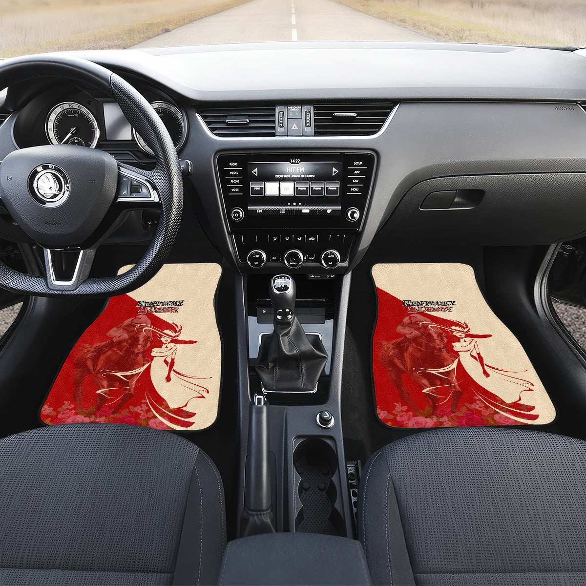 Kentucky Racing Horses Derby Hat Girl Car Mats Red Color - Wonder Print Shop
