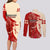 Kentucky Racing Horses Derby Hat Girl Couples Matching Long Sleeve Bodycon Dress and Long Sleeve Button Shirt Red Color - Wonder Print Shop