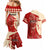 Kentucky Racing Horses Derby Hat Girl Couples Matching Mermaid Dress and Hawaiian Shirt Red Color - Wonder Print Shop
