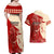 Kentucky Racing Horses Derby Hat Girl Couples Matching Off Shoulder Maxi Dress and Hawaiian Shirt Red Color - Wonder Print Shop