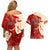 Kentucky Racing Horses Derby Hat Girl Couples Matching Off Shoulder Short Dress and Hawaiian Shirt Red Color - Wonder Print Shop