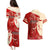 Kentucky Racing Horses Derby Hat Girl Couples Matching Puletasi and Hawaiian Shirt Red Color - Wonder Print Shop
