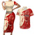 Kentucky Racing Horses Derby Hat Girl Couples Matching Short Sleeve Bodycon Dress and Hawaiian Shirt Red Color - Wonder Print Shop