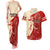 Kentucky Racing Horses Derby Hat Girl Couples Matching Tank Maxi Dress and Hawaiian Shirt Red Color - Wonder Print Shop