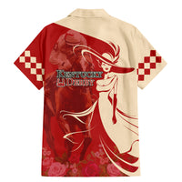 Kentucky Racing Horses Derby Hat Girl Family Matching Mermaid Dress and Hawaiian Shirt Red Color - Wonder Print Shop