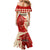 Kentucky Racing Horses Derby Hat Girl Family Matching Mermaid Dress and Hawaiian Shirt Red Color - Wonder Print Shop