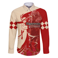Kentucky Racing Horses Derby Hat Girl Family Matching Off The Shoulder Long Sleeve Dress and Hawaiian Shirt Red Color - Wonder Print Shop