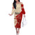 Kentucky Racing Horses Derby Hat Girl Family Matching Off The Shoulder Long Sleeve Dress and Hawaiian Shirt Red Color - Wonder Print Shop