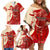 Kentucky Racing Horses Derby Hat Girl Family Matching Off Shoulder Short Dress and Hawaiian Shirt Red Color - Wonder Print Shop