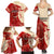Kentucky Racing Horses Derby Hat Girl Family Matching Summer Maxi Dress and Hawaiian Shirt Red Color - Wonder Print Shop