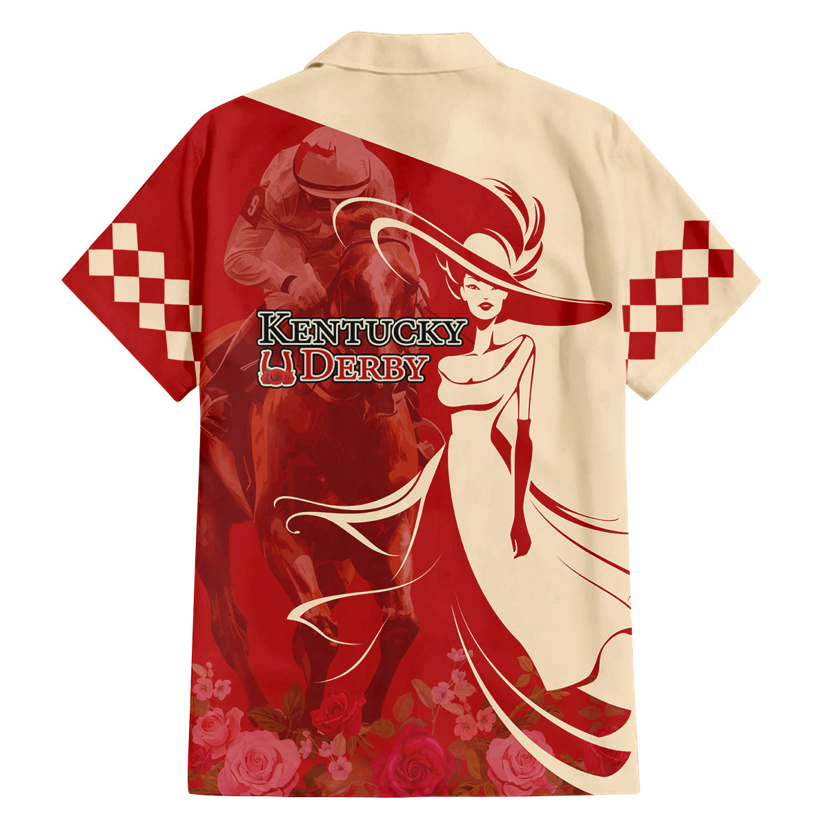 Kentucky Racing Horses Derby Hat Girl Family Matching Tank Maxi Dress and Hawaiian Shirt Red Color - Wonder Print Shop