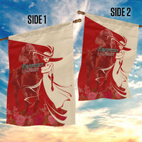 Kentucky Racing Horses Derby Hat Girl Garden Flag Red Color - Wonder Print Shop