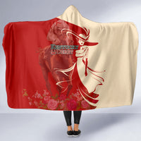 Kentucky Racing Horses Derby Hat Girl Hooded Blanket Red Color