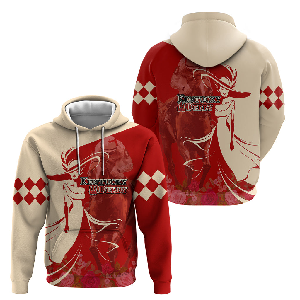 Kentucky Racing Horses Derby Hat Girl Hoodie Red Color - Wonder Print Shop