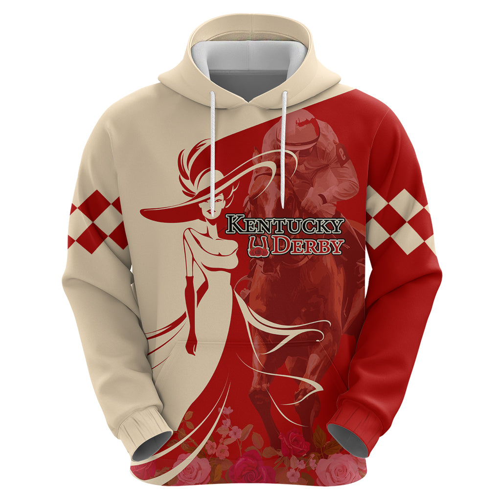 Kentucky Racing Horses Derby Hat Girl Hoodie Red Color - Wonder Print Shop