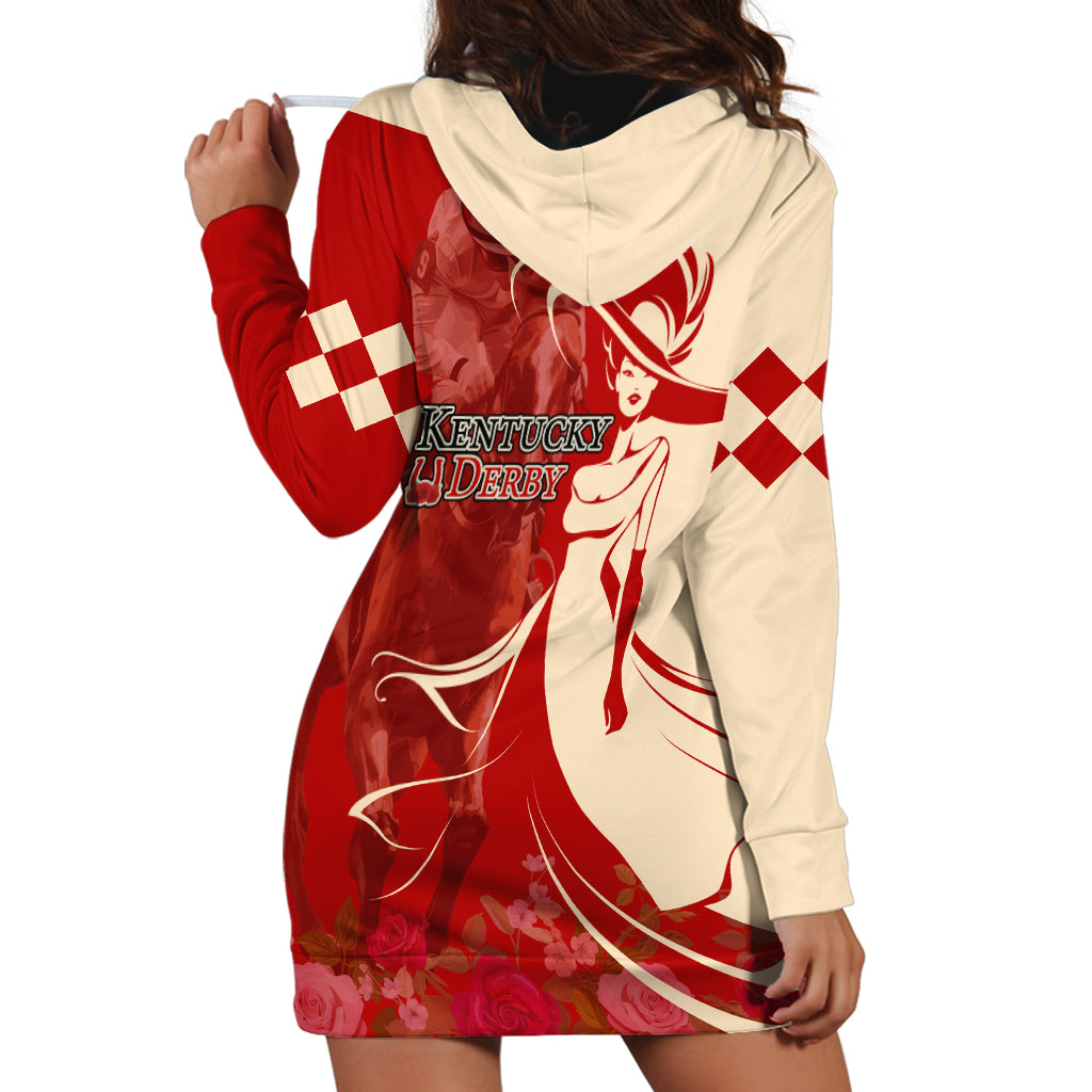 Kentucky Racing Horses Derby Hat Girl Hoodie Dress Red Color - Wonder Print Shop
