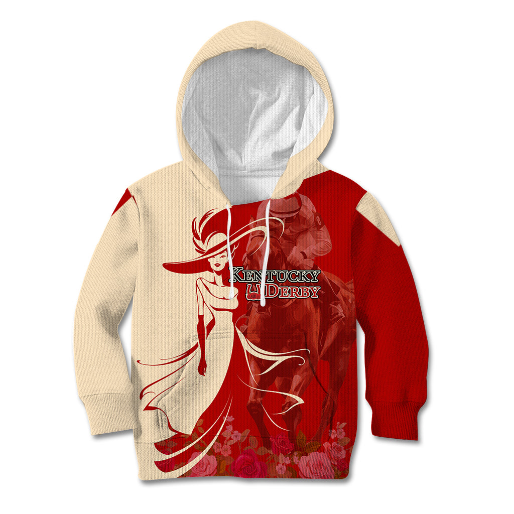 Kentucky Racing Horses Derby Hat Girl Kid Hoodie Red Color - Wonder Print Shop