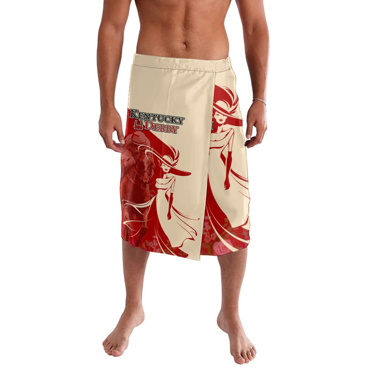 Kentucky Racing Horses Derby Hat Girl Lavalava Red Color - Wonder Print Shop