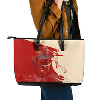 Kentucky Racing Horses Derby Hat Girl Leather Tote Bag Red Color - Wonder Print Shop