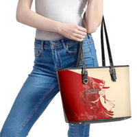 Kentucky Racing Horses Derby Hat Girl Leather Tote Bag Red Color - Wonder Print Shop