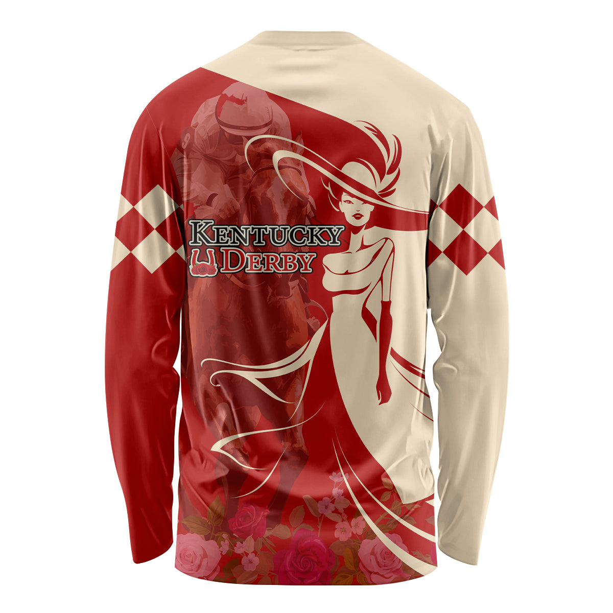 Kentucky Racing Horses Derby Hat Girl Long Sleeve Shirt Red Color - Wonder Print Shop