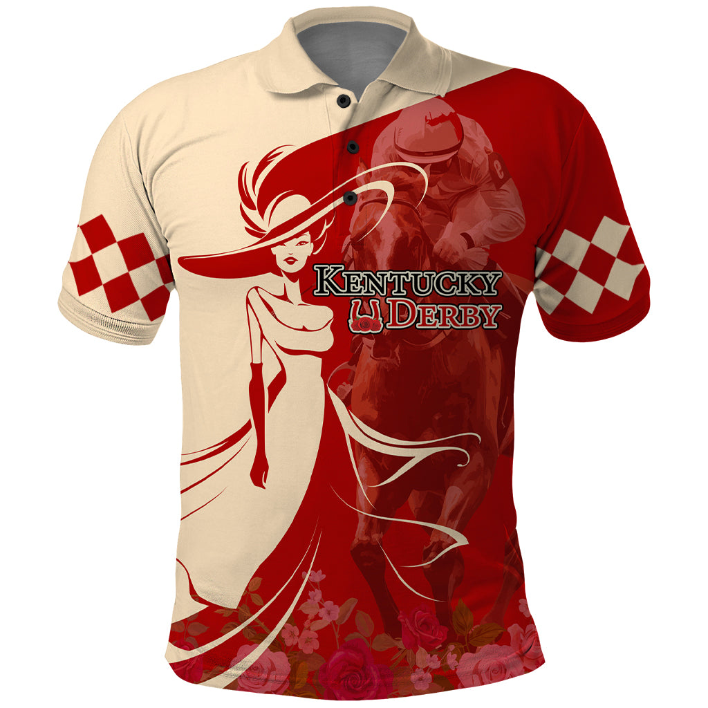 Kentucky Racing Horses Derby Hat Girl Polo Shirt Red Color - Wonder Print Shop