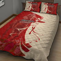 Kentucky Racing Horses Derby Hat Girl Quilt Bed Set Red Color - Wonder Print Shop