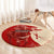 Kentucky Racing Horses Derby Hat Girl Round Carpet Red Color