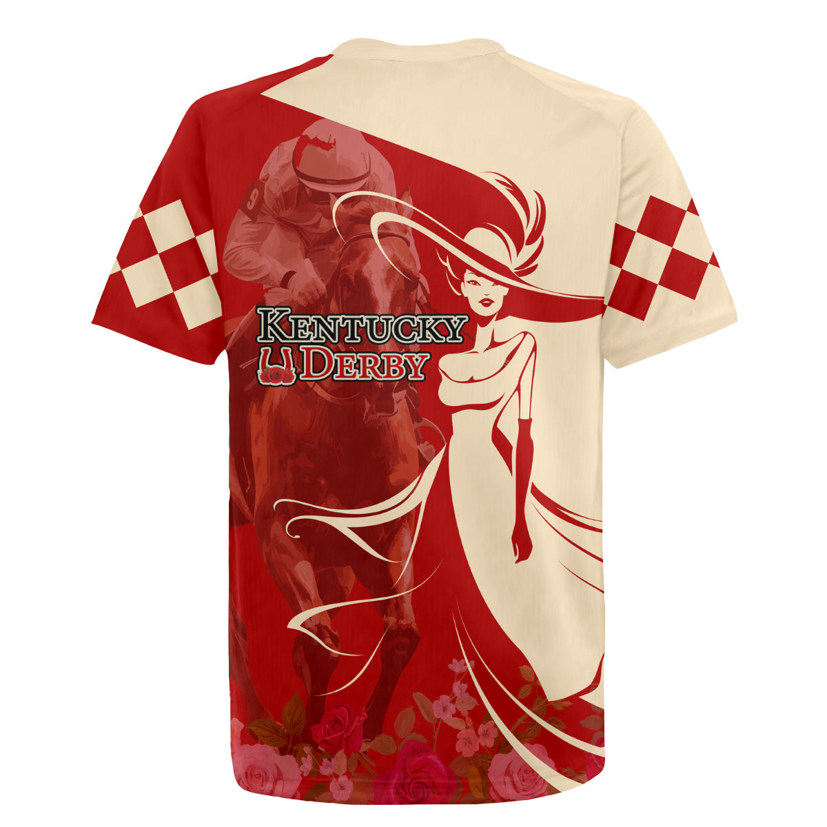 Kentucky Racing Horses Derby Hat Girl Rugby Jersey Red Color - Wonder Print Shop