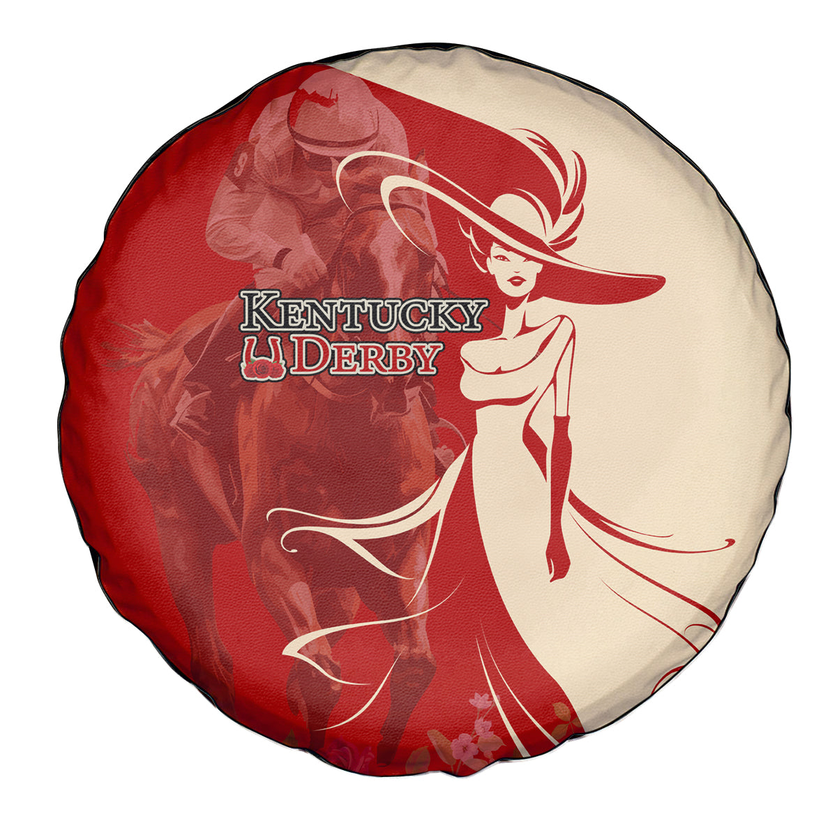 Kentucky Racing Horses Derby Hat Girl Spare Tire Cover Red Color - Wonder Print Shop