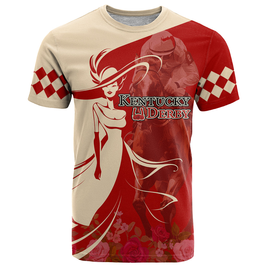 Kentucky Racing Horses Derby Hat Girl T Shirt Red Color - Wonder Print Shop