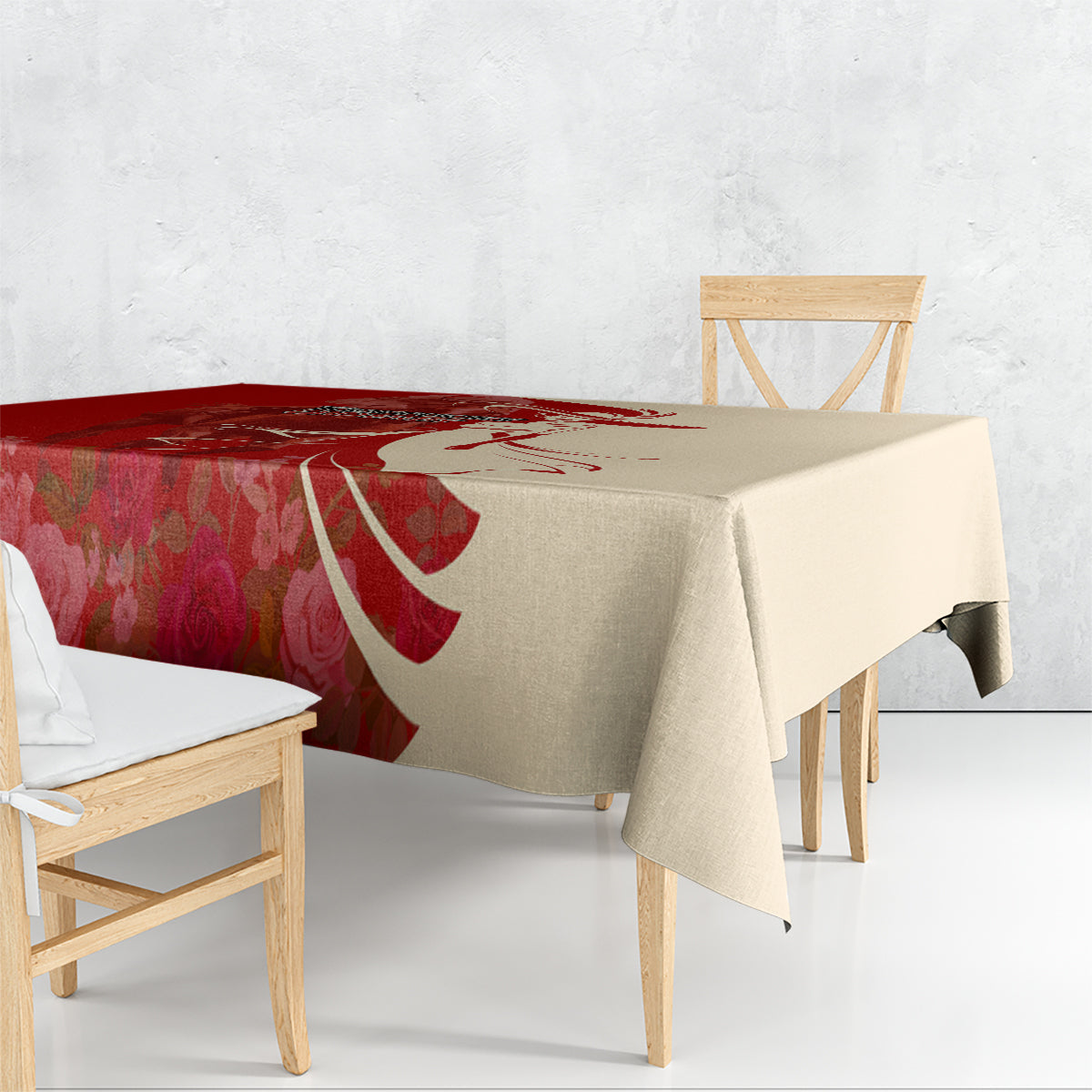 Kentucky Racing Horses Derby Hat Girl Tablecloth Red Color - Wonder Print Shop