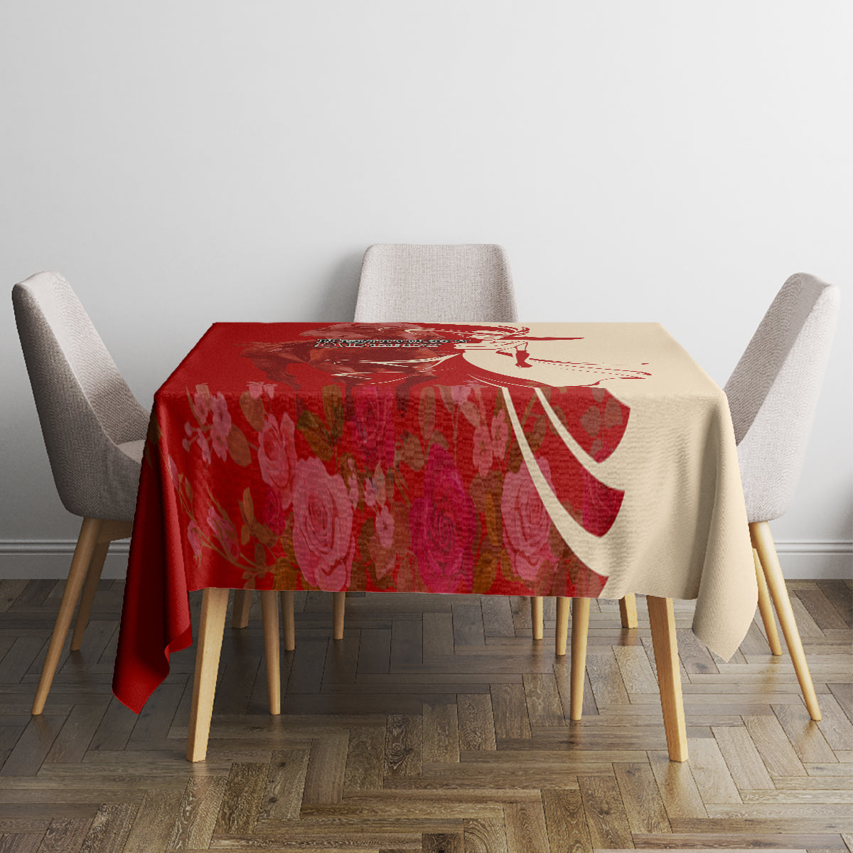 Kentucky Racing Horses Derby Hat Girl Tablecloth Red Color - Wonder Print Shop