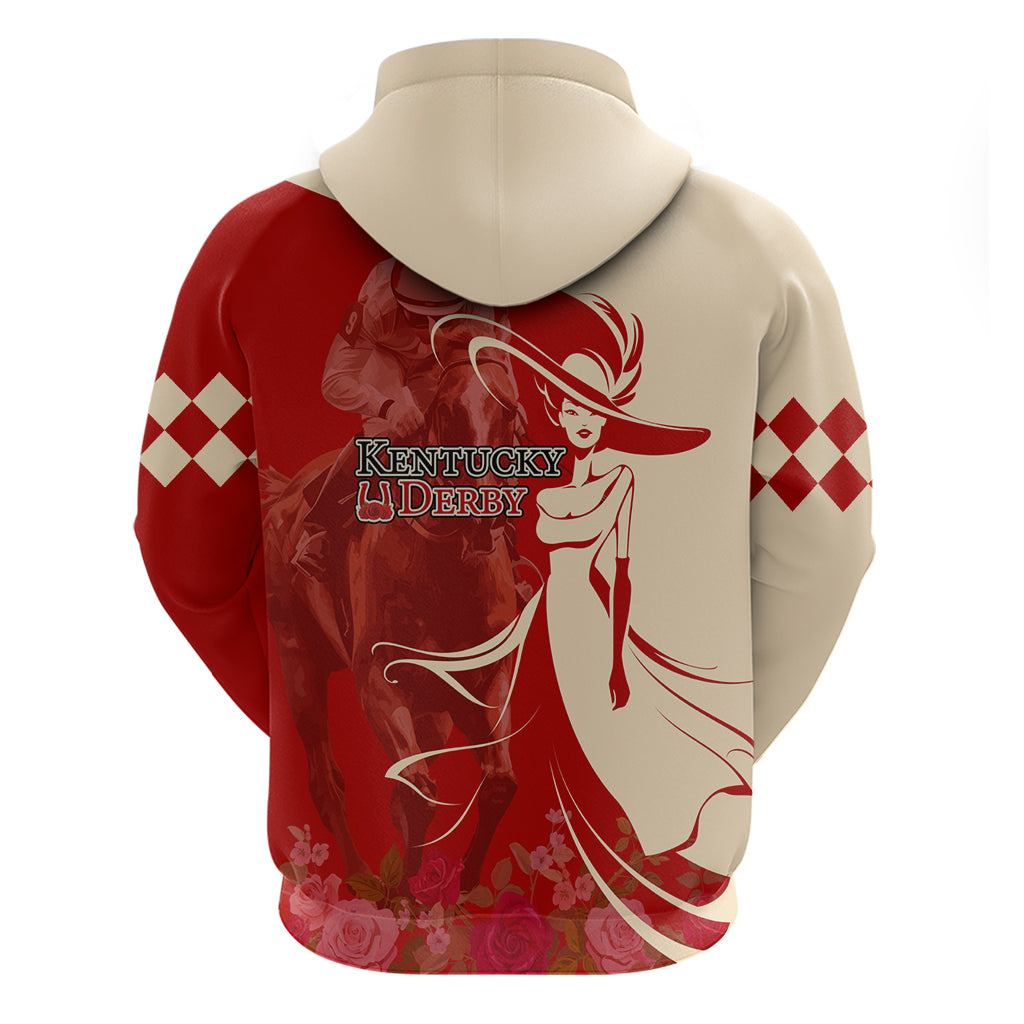 Kentucky Racing Horses Derby Hat Girl Zip Hoodie Red Color - Wonder Print Shop