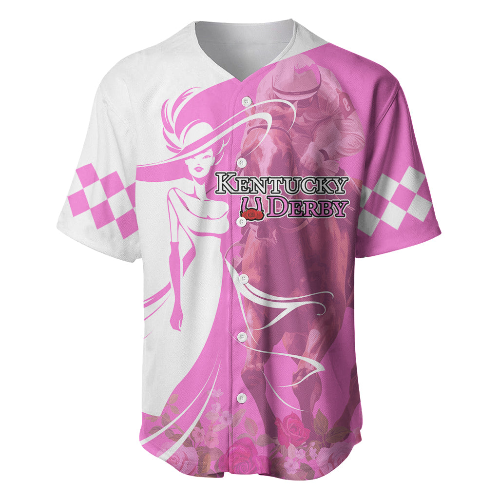 Kentucky Racing Horses Derby Hat Girl Baseball Jersey Pink Color - Wonder Print Shop