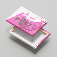 Kentucky Racing Horses Derby Hat Girl Canvas Wall Art Pink Color - Wonder Print Shop
