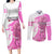 Kentucky Racing Horses Derby Hat Girl Couples Matching Long Sleeve Bodycon Dress and Long Sleeve Button Shirt Pink Color - Wonder Print Shop