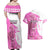 Kentucky Racing Horses Derby Hat Girl Couples Matching Off Shoulder Maxi Dress and Hawaiian Shirt Pink Color - Wonder Print Shop